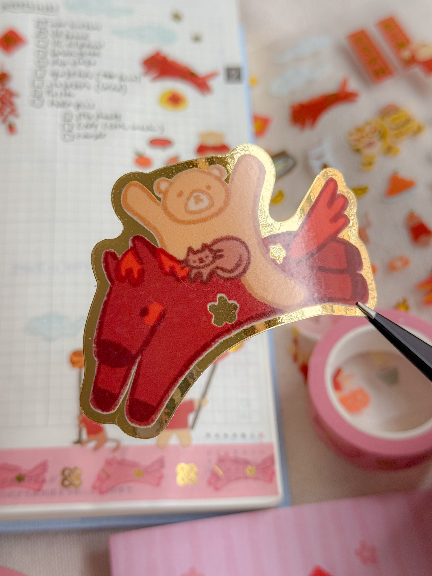 Year of the Horse Gold Sticker