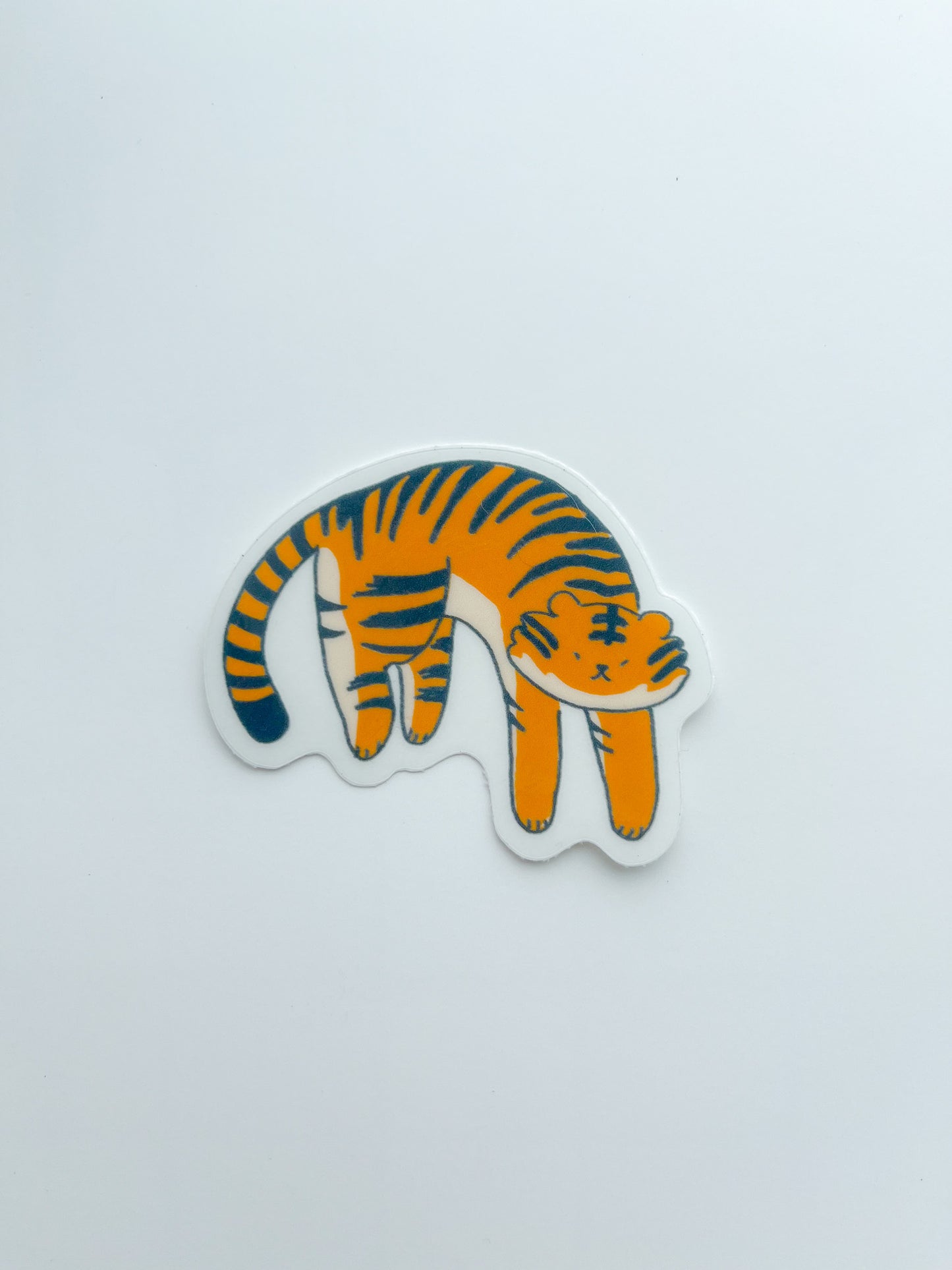 Orange Tiger Clear Vinyl Sticker