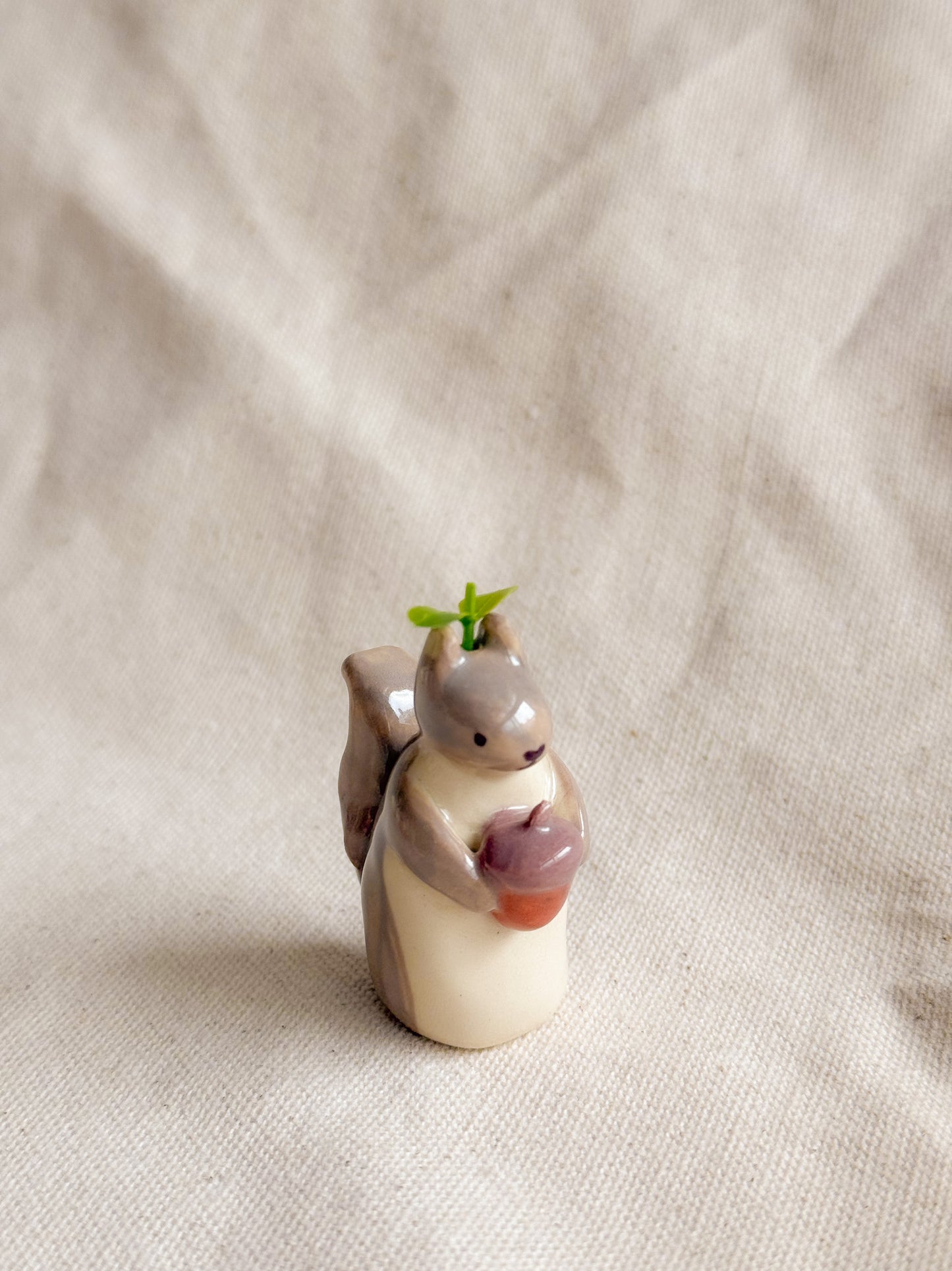 Acorn Squirrel Ceramic Desk Buddy