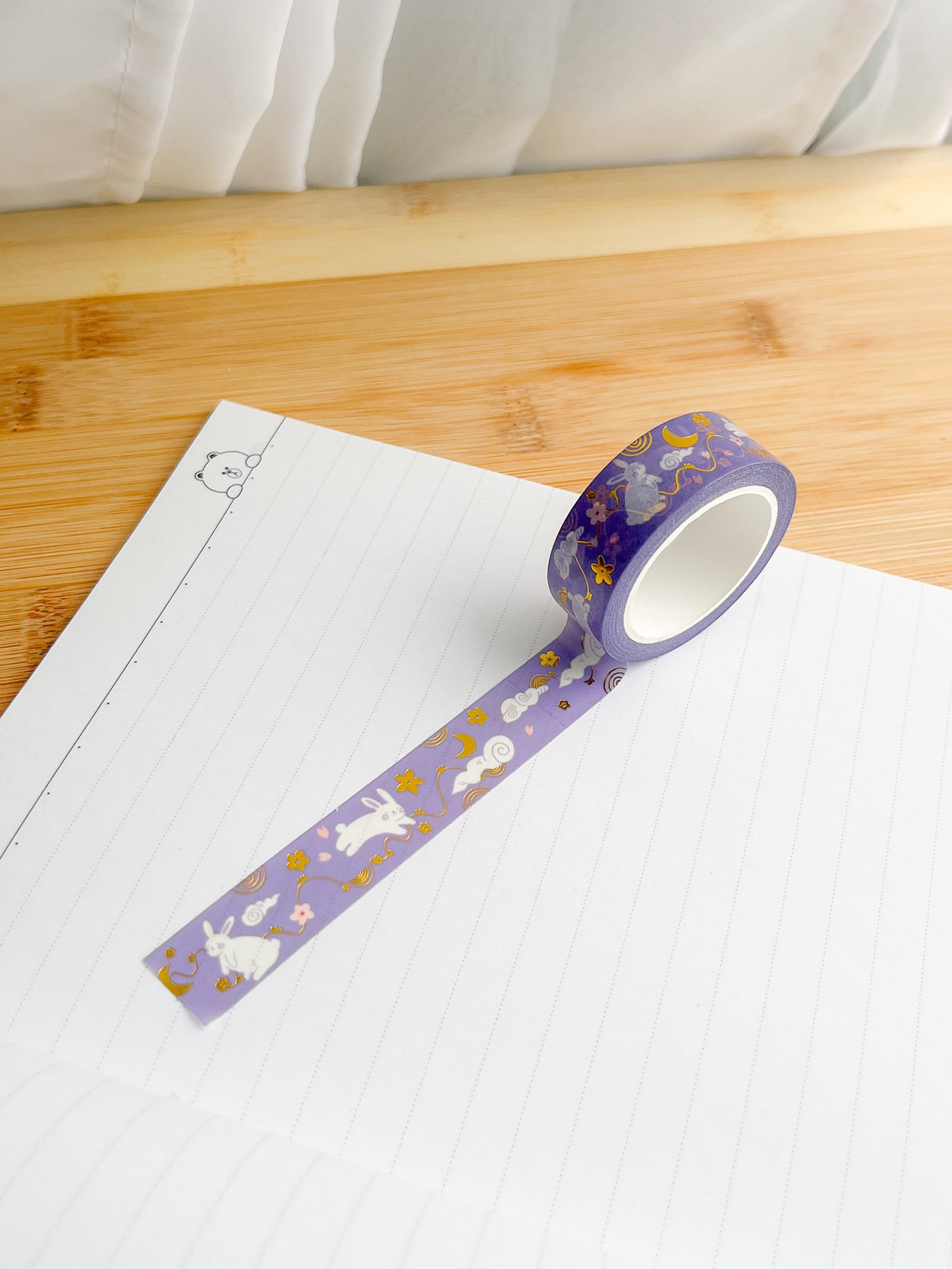 Moon Bunny Foil Washi Tape image 1