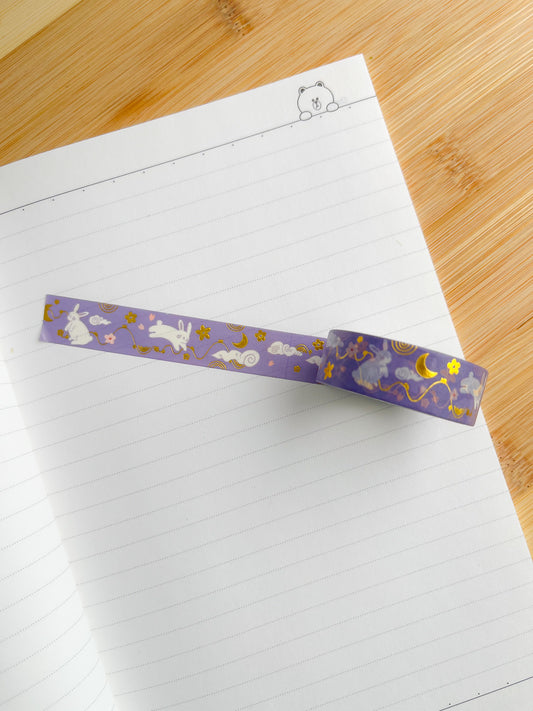 Moon Bunny Foil Washi Tape image 0