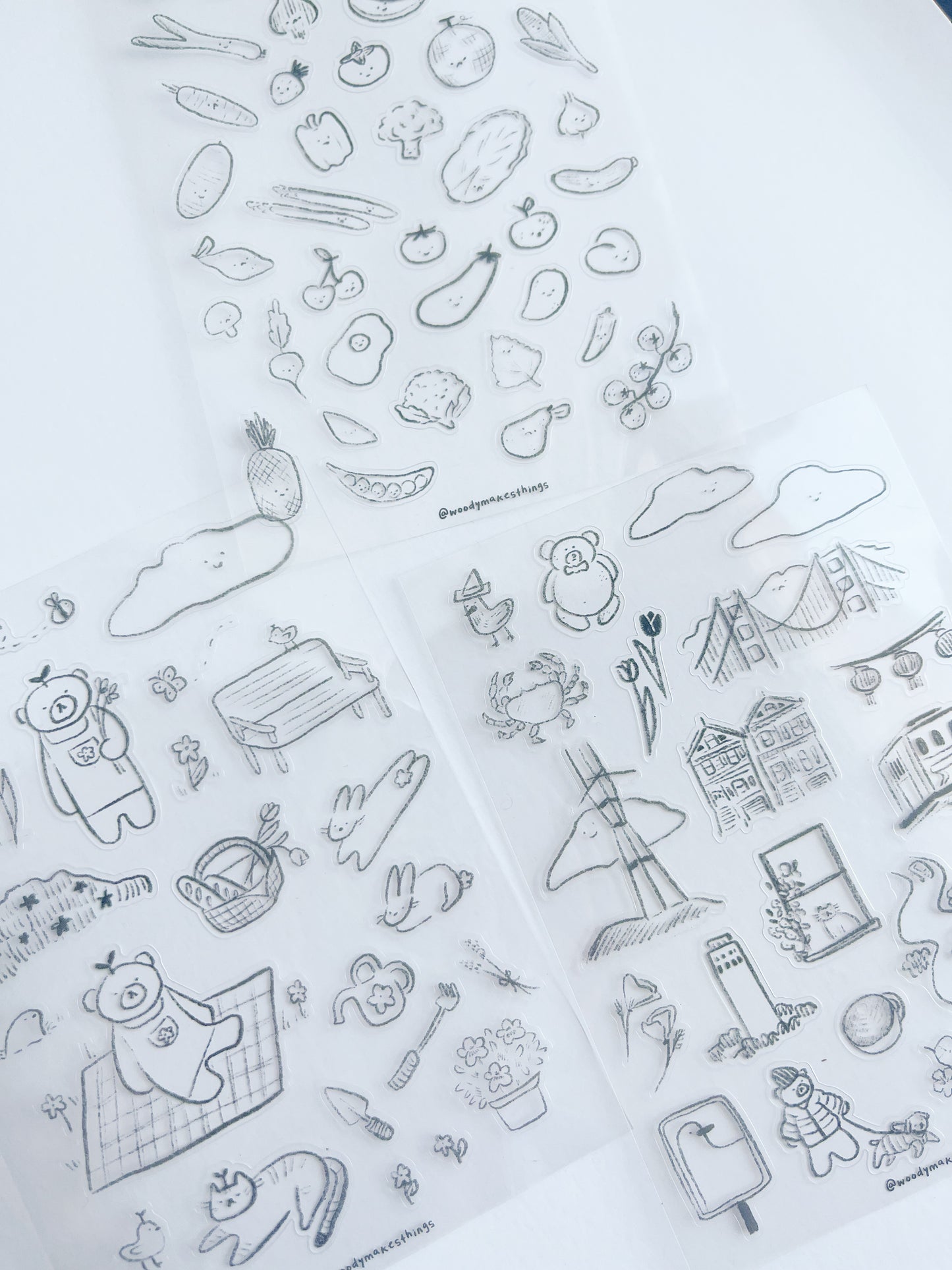 Clear Scribbly Deco Sticker Sheet image 0