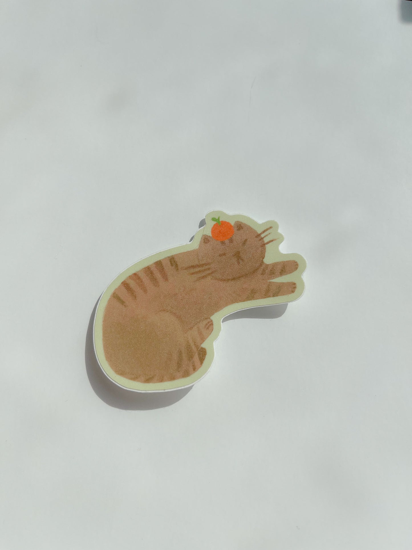 Orange Kitty Matte Vinyl Sticker