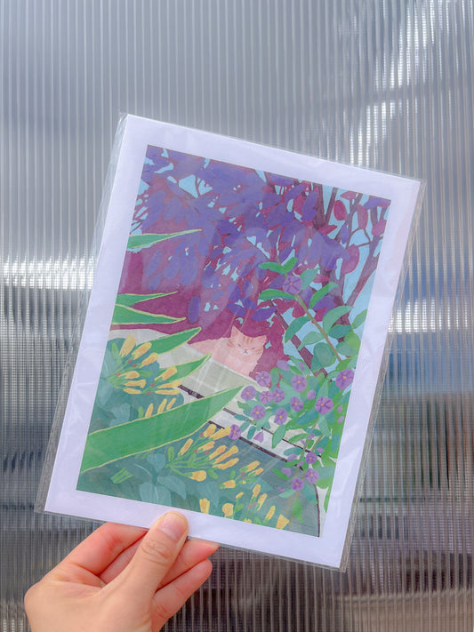 5x7" Cat Print - Butter on Van