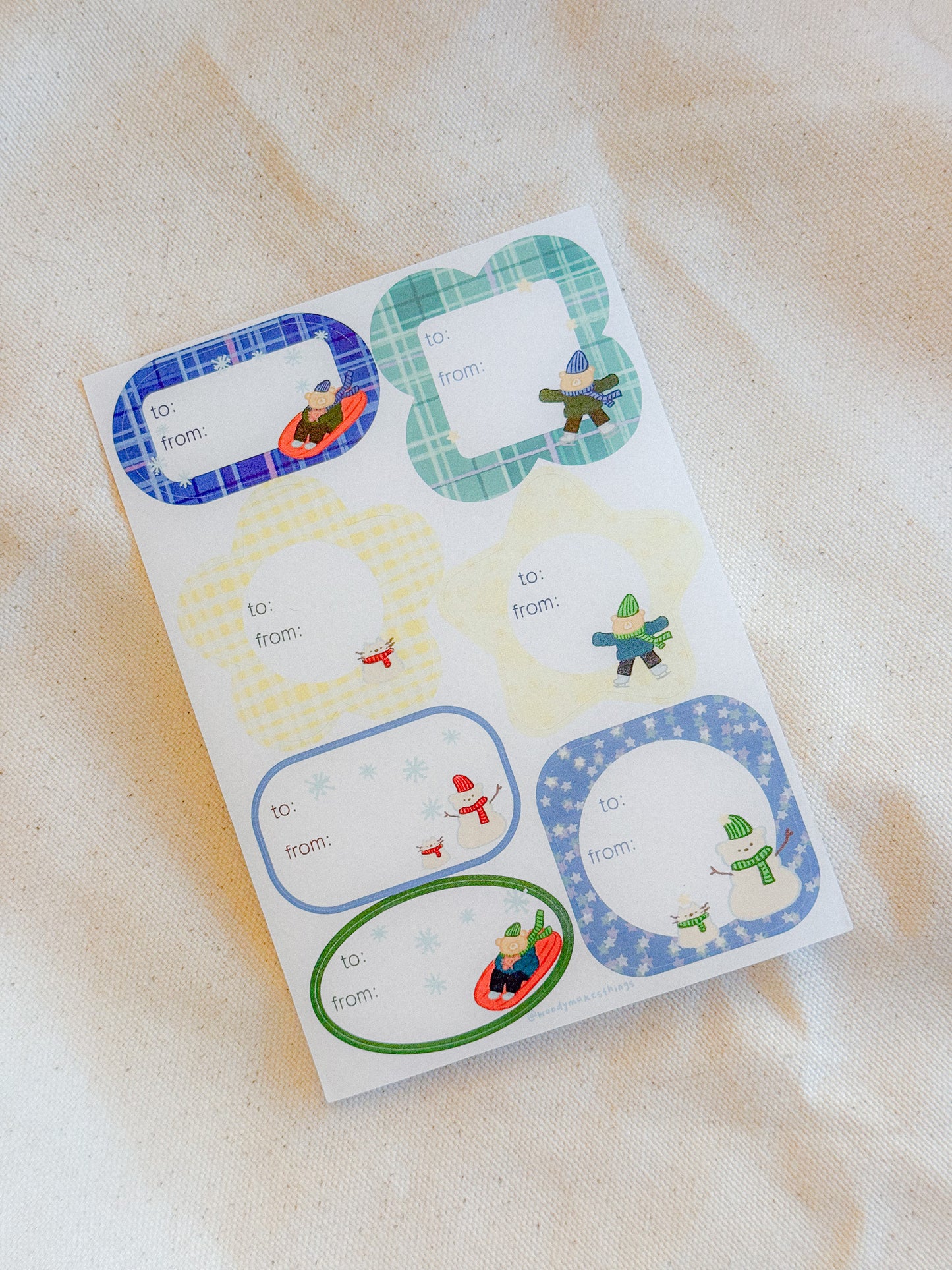 Winter Woody Gift Label Sheet