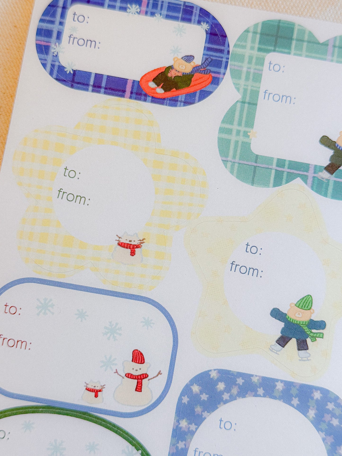 Winter Woody Gift Label Sheet