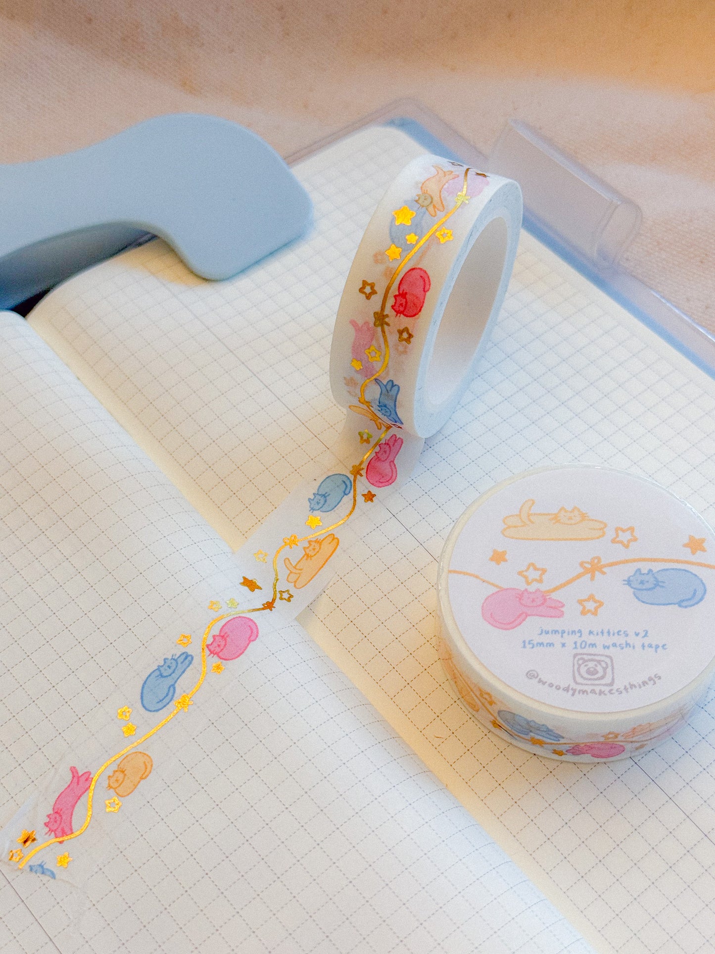 Jumping Cats Foil Washi Tape