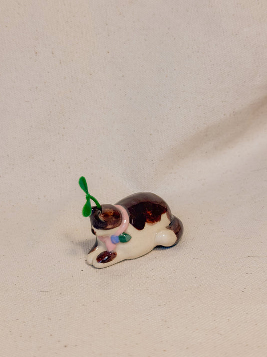 Brown Tuxedo Kitty Desk Buddy