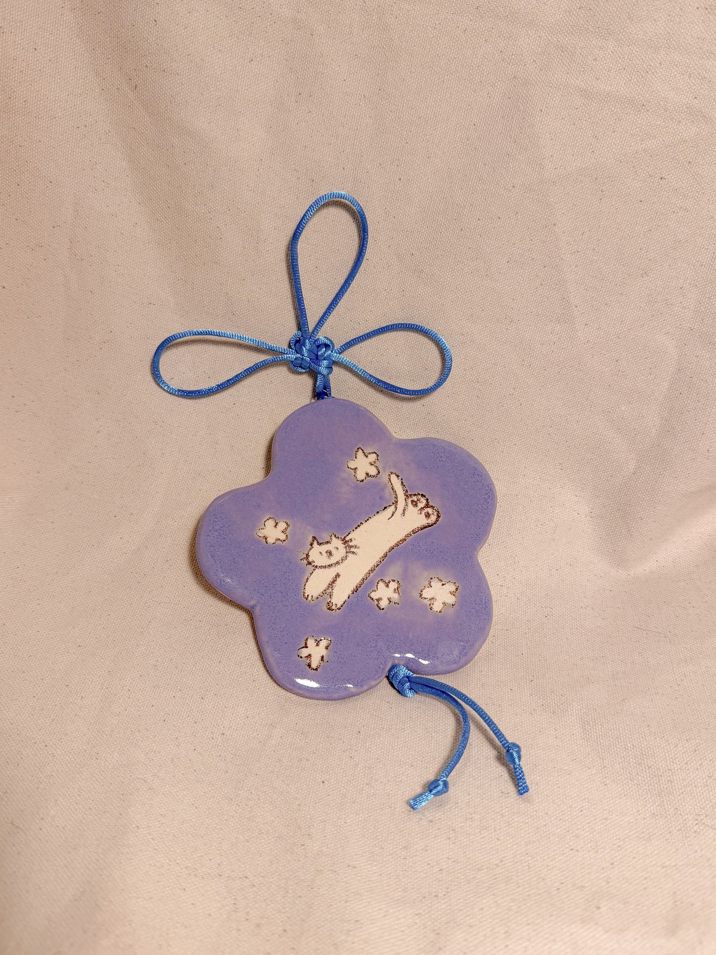 Purple Flower Ceramic Wall Hanging