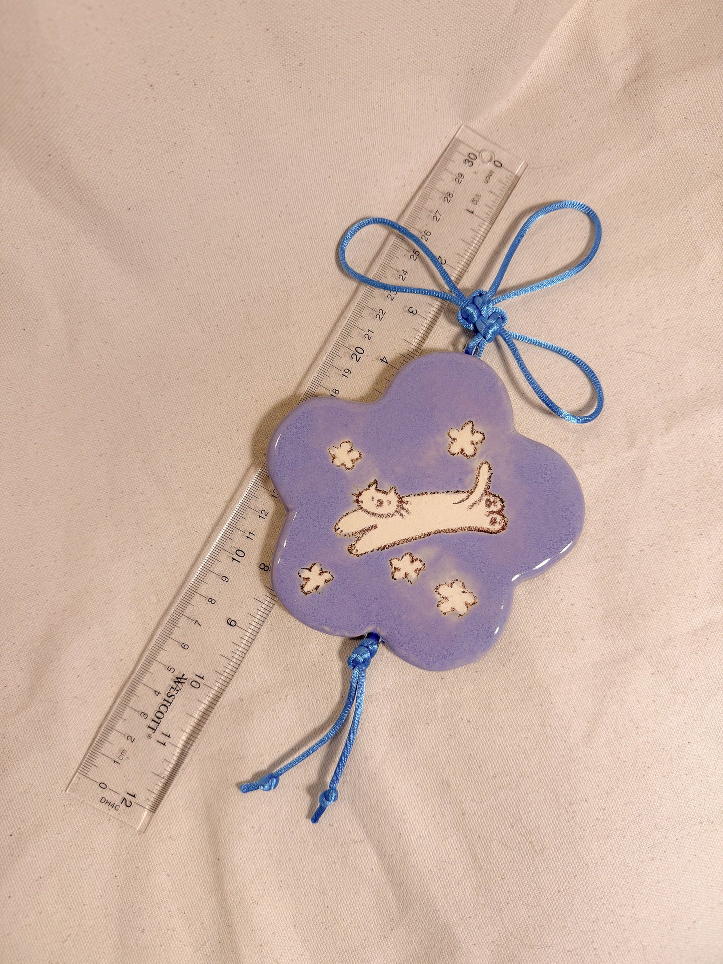 Purple Flower Ceramic Wall Hanging