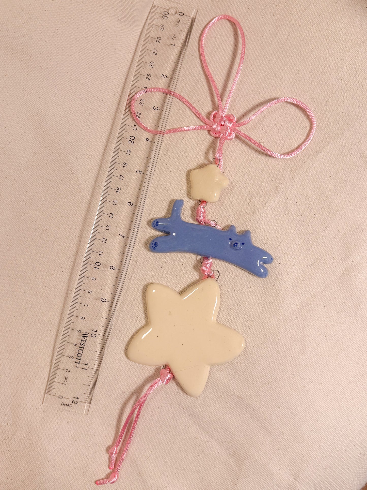 Jumping Star Cat Ceramic Wall Hanging