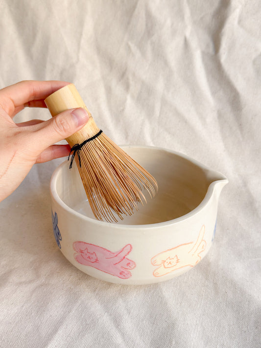 Primary Color Kitties Matcha Bowl (Large)