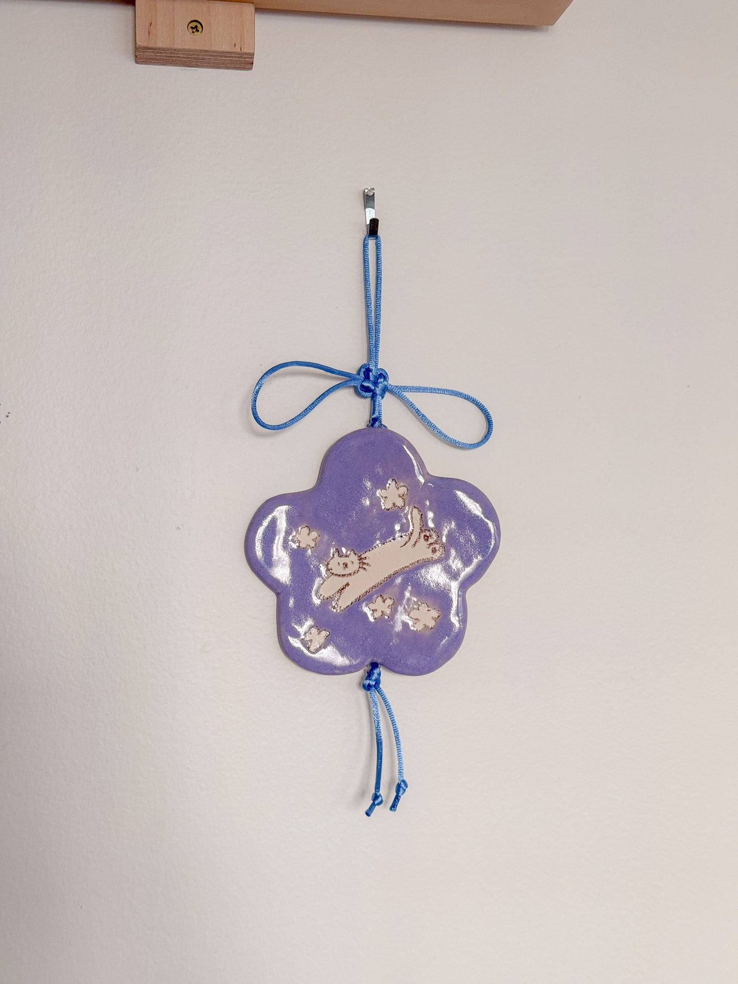 Purple Flower Ceramic Wall Hanging