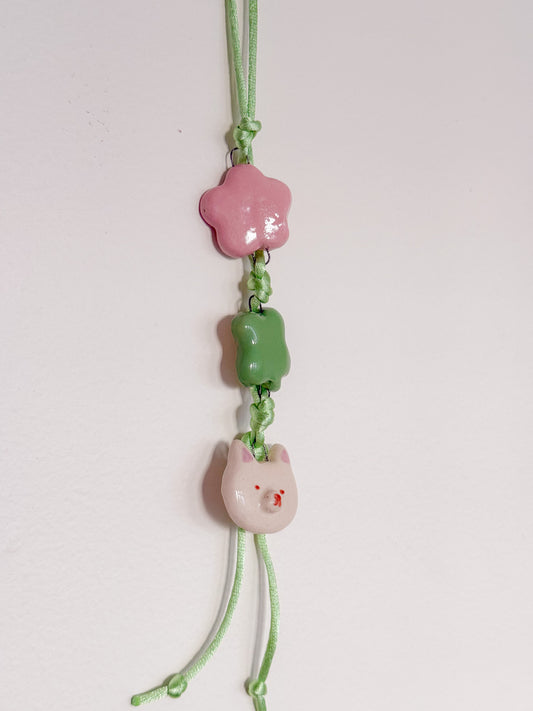 Small Clover Kitty Ceramic Wall Hanging