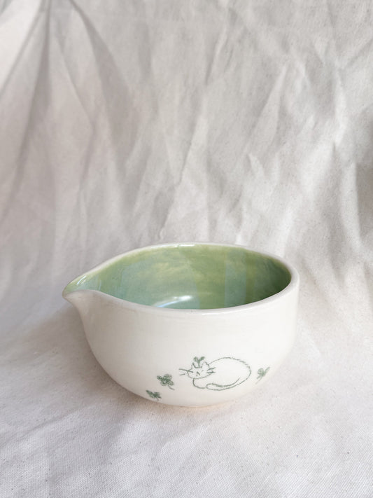Clover Kitties Small Matcha Bowl (Tall)