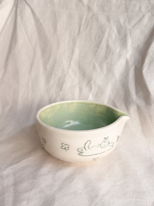 Clover Kitties Matcha Small Bowl (Short) #1