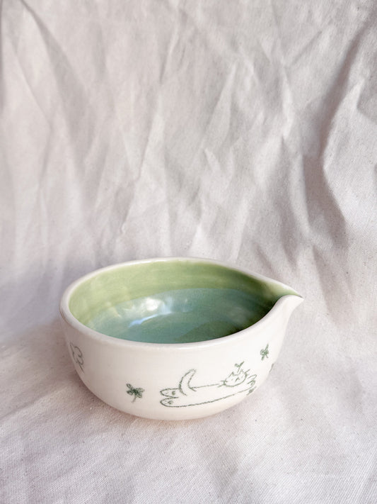 Clover Kitties Matcha Small Bowl (Short) #2