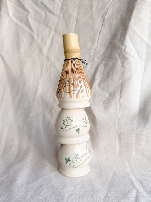 Clover Kitty Matcha Whisk Holder