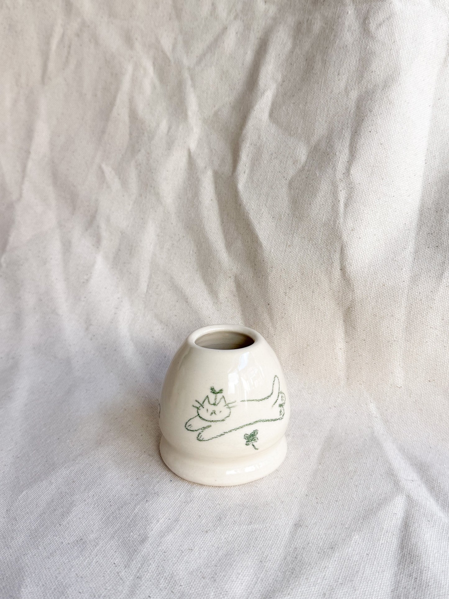 [PREORDER] Clover Cat Matcha Bowl + Whisk Holder