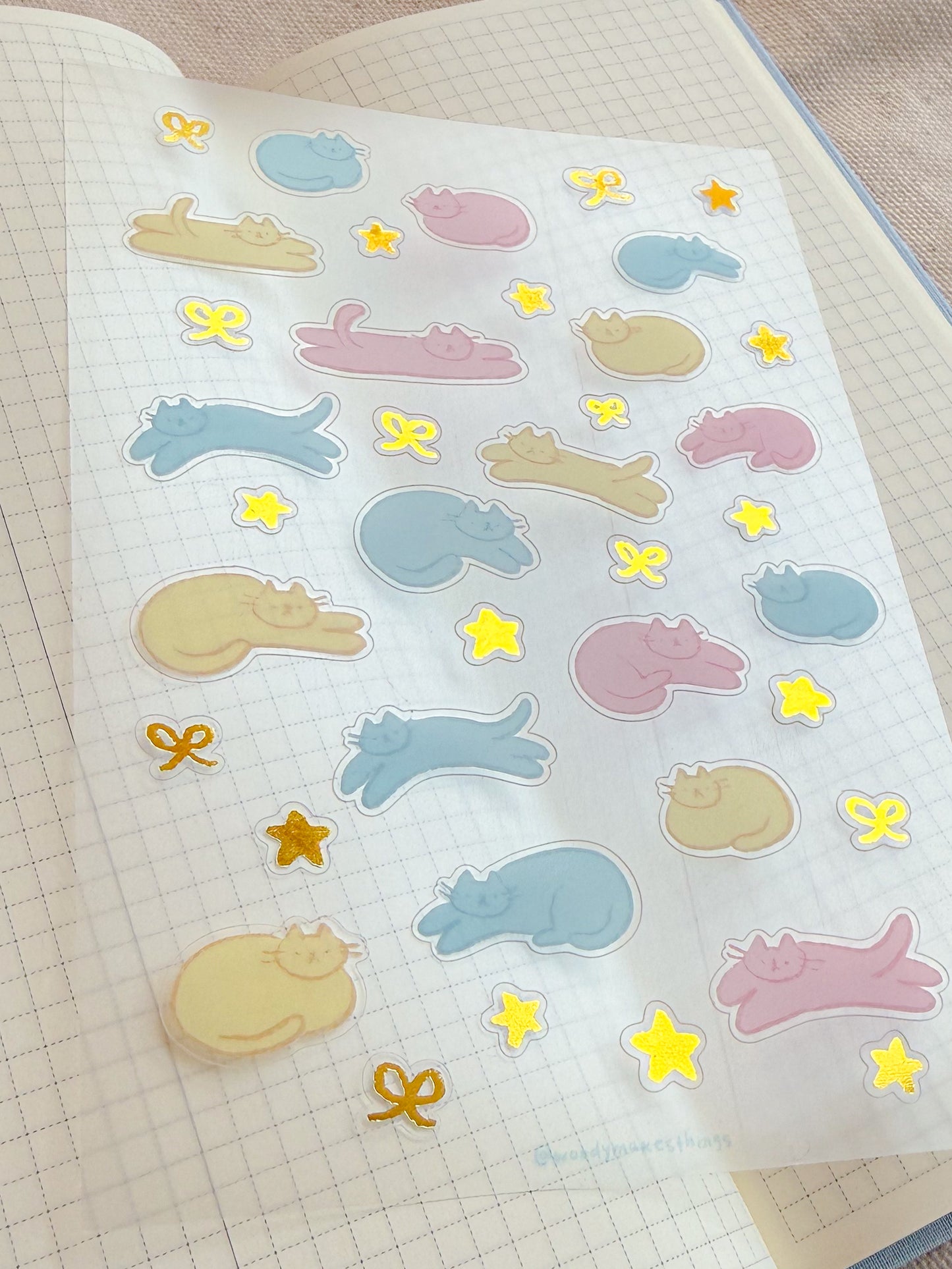 Starry Cats Foil Clear Sticker Sheet