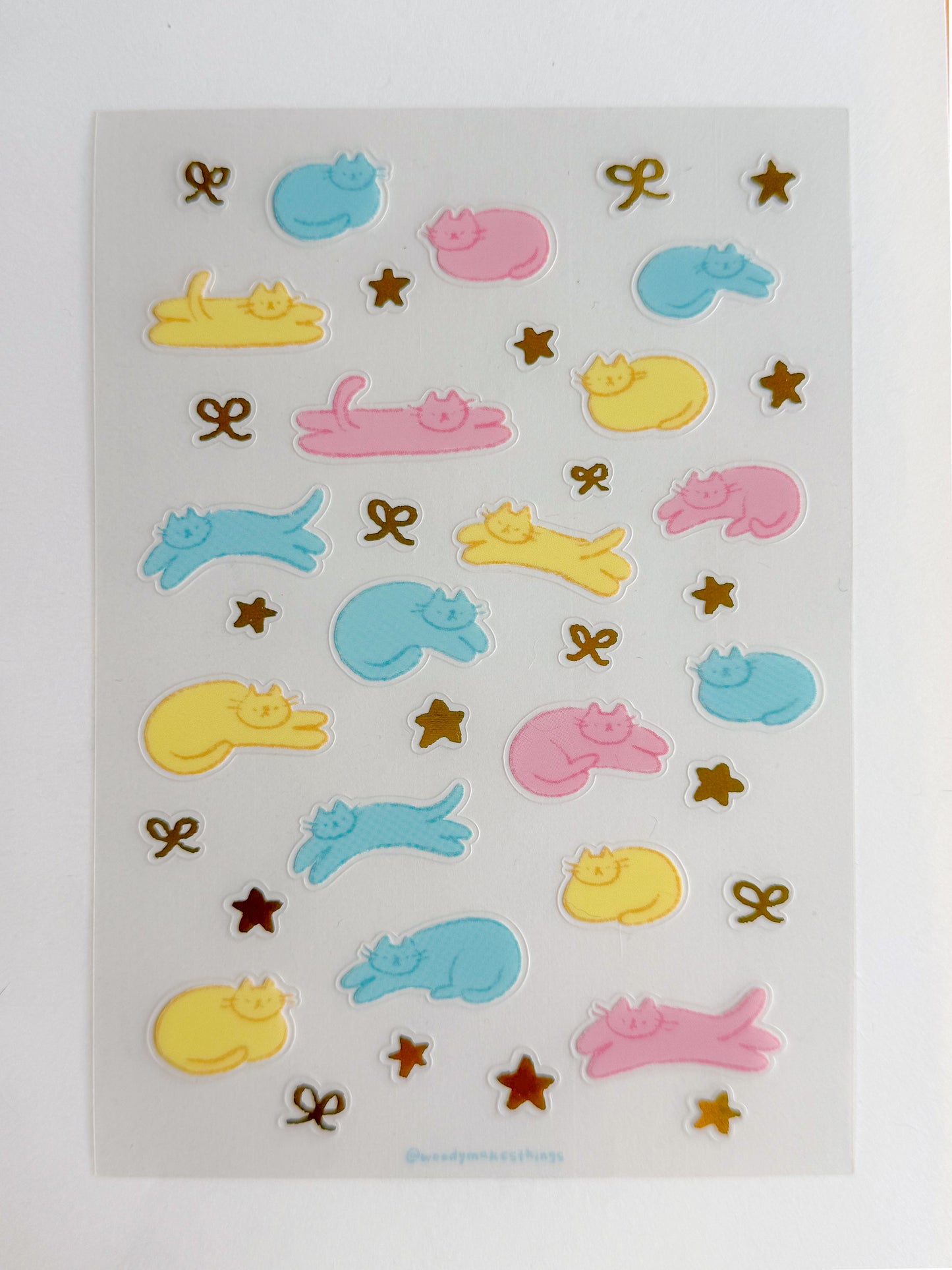 Starry Cats Foil Clear Sticker Sheet