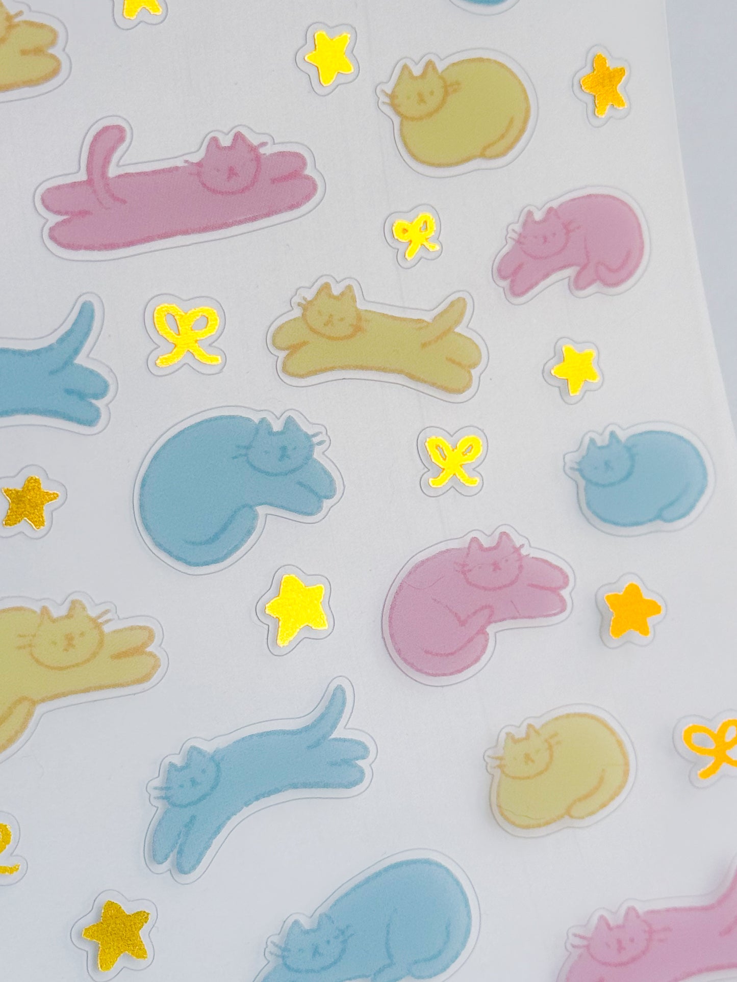 Starry Cats Foil Clear Sticker Sheet