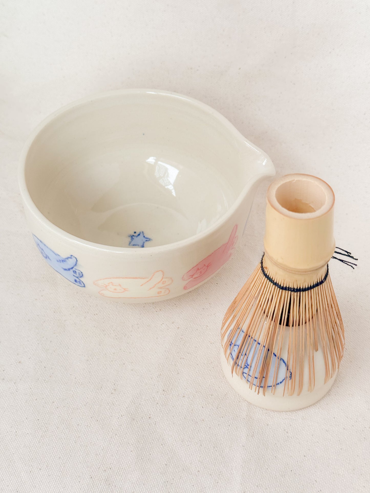 [PREORDER] Primary Cats Matcha Bowl + Whisk Holder