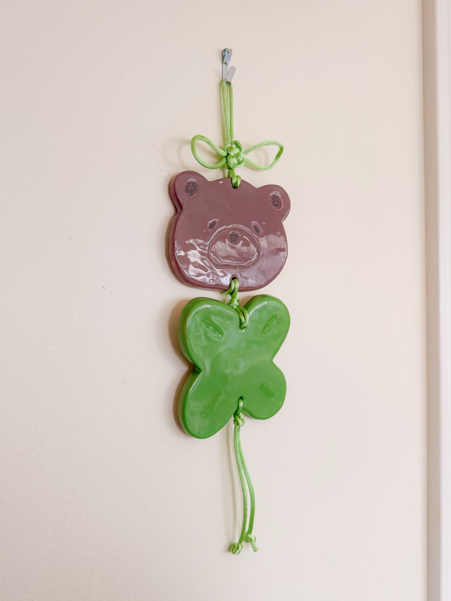 Clover Bear Ceramic Wall Hanging