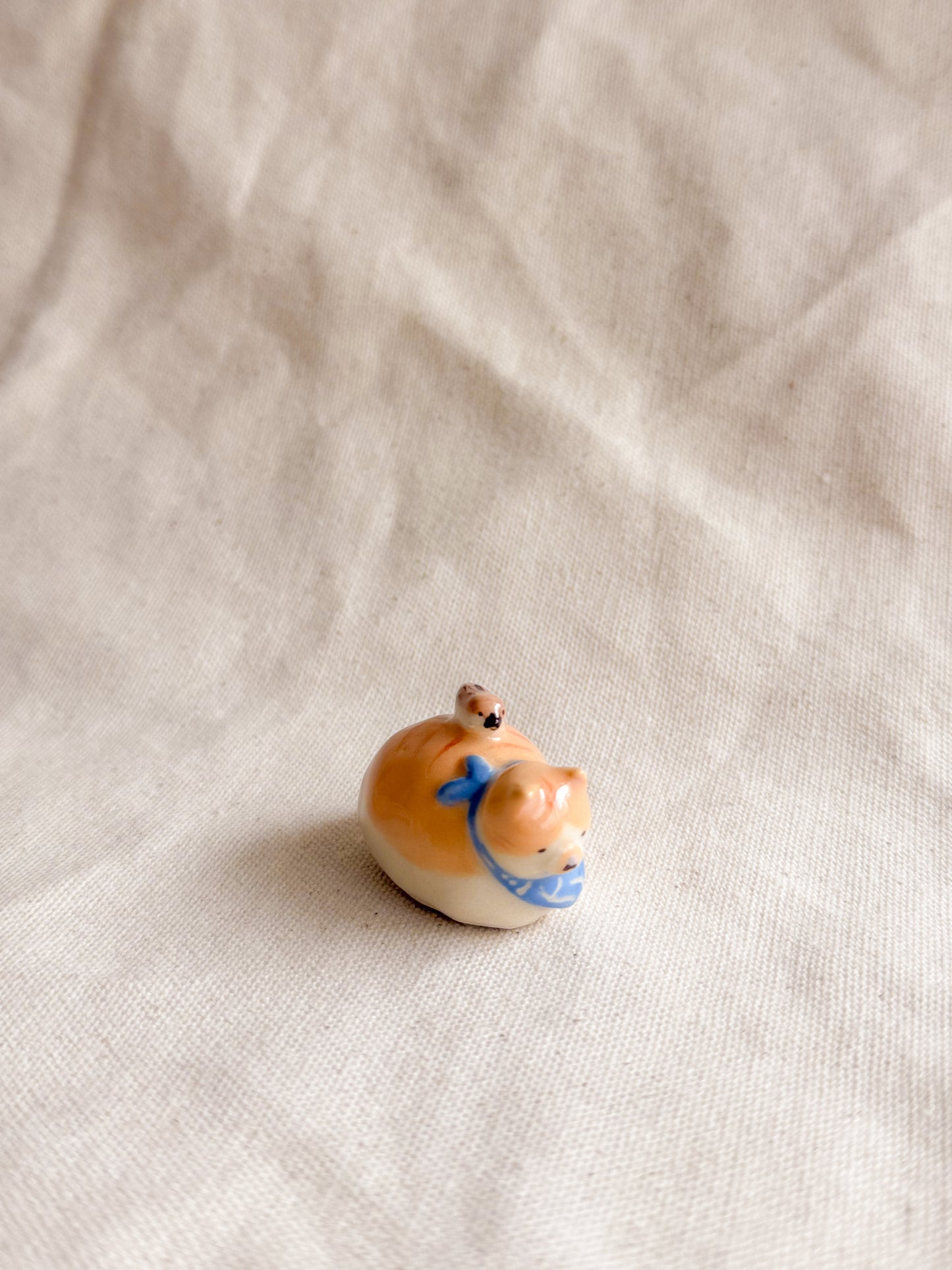 Cat and Sparrow Ceramic Desk Buddy