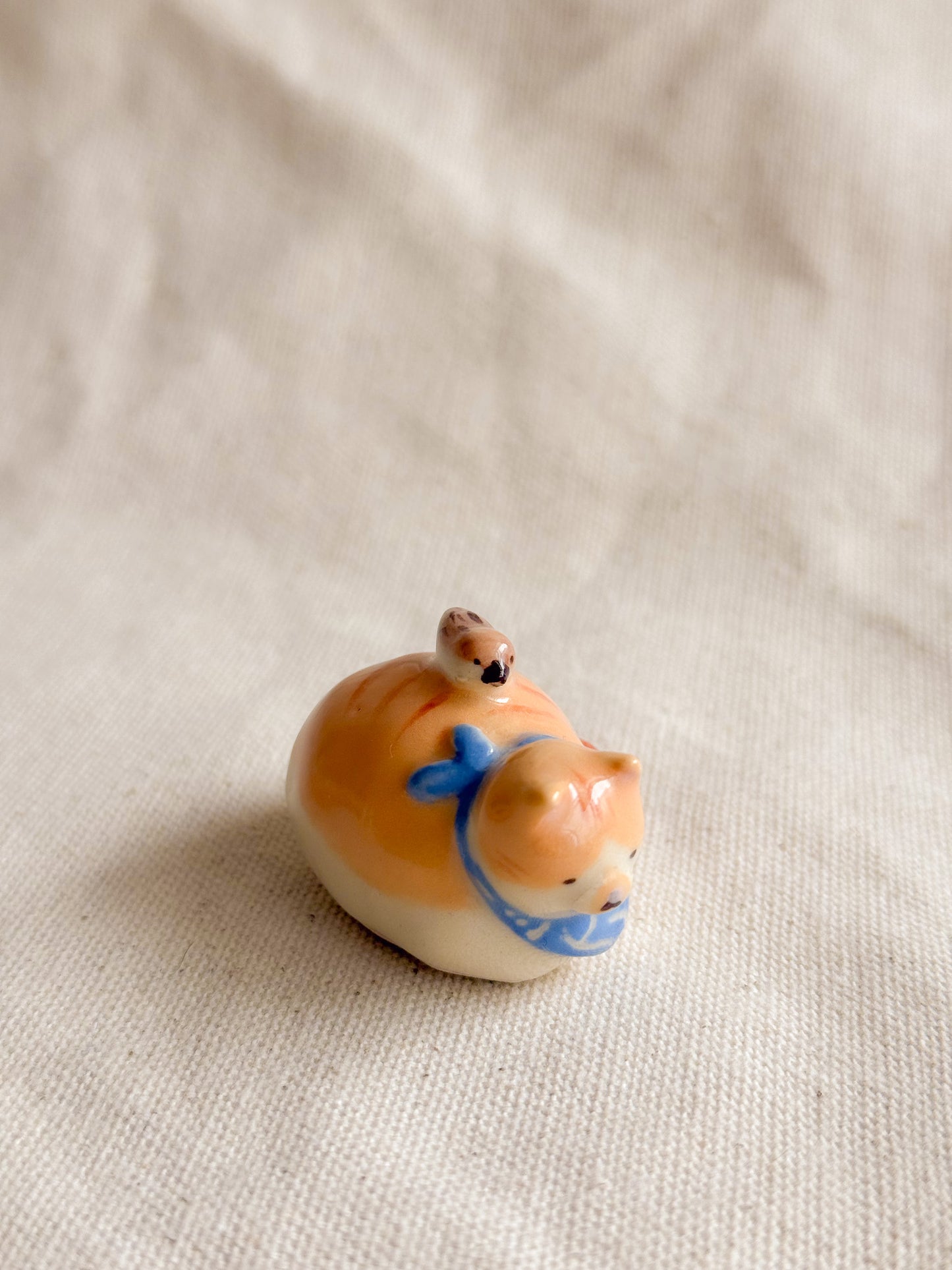 Cat and Sparrow Ceramic Desk Buddy