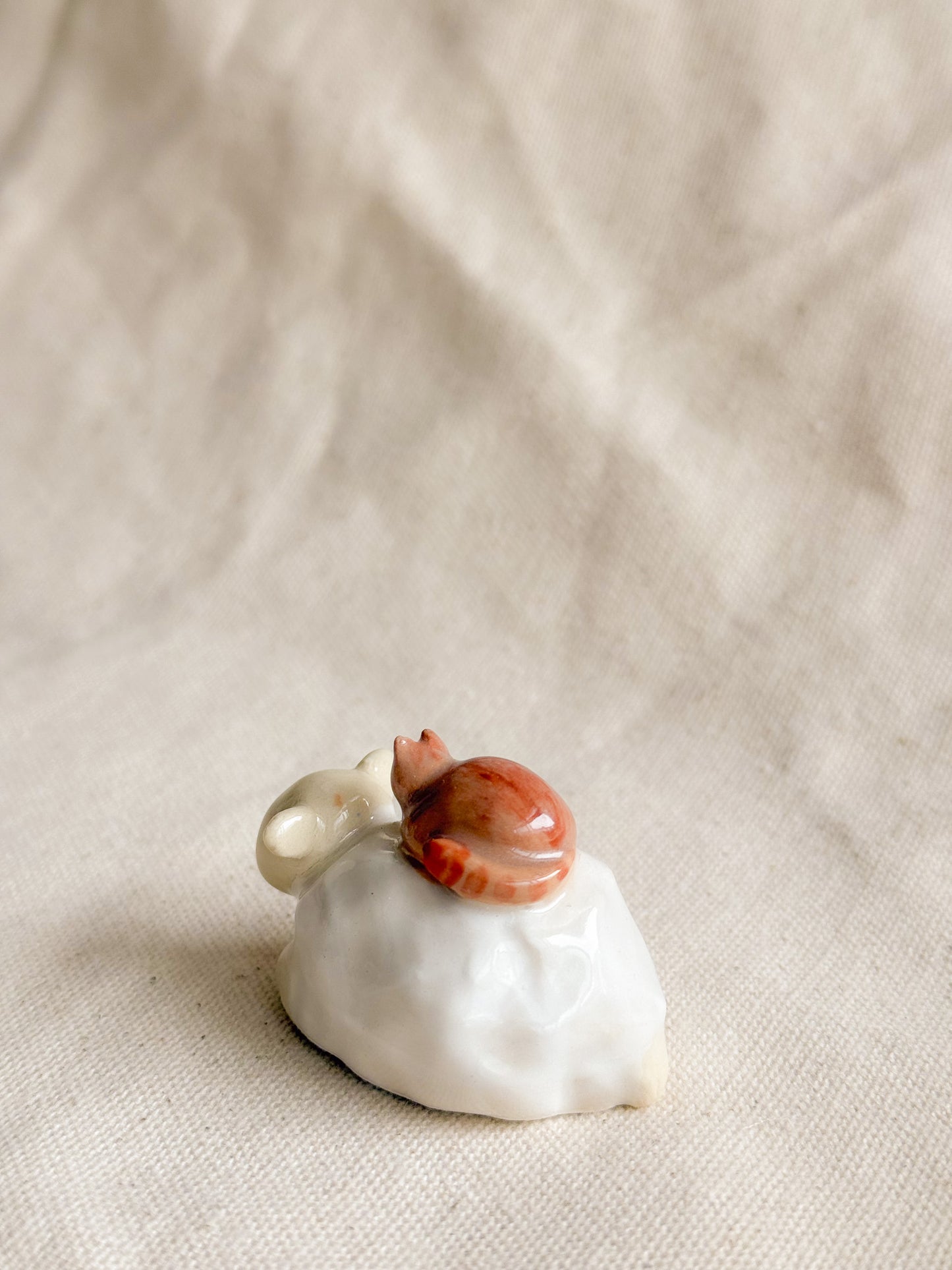 Sheep and Cat Ceramic Desk Buddy