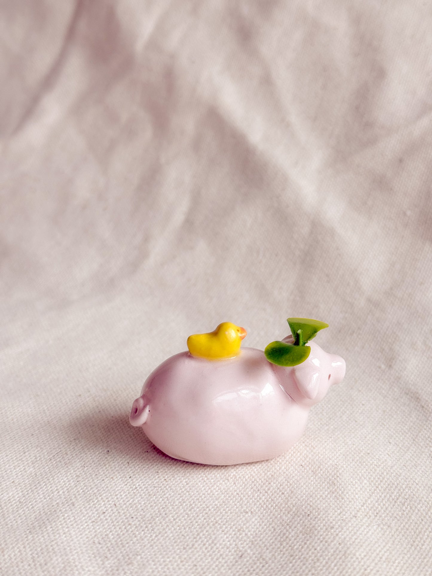 Piggy and Duckie Ceramic Desk Buddy
