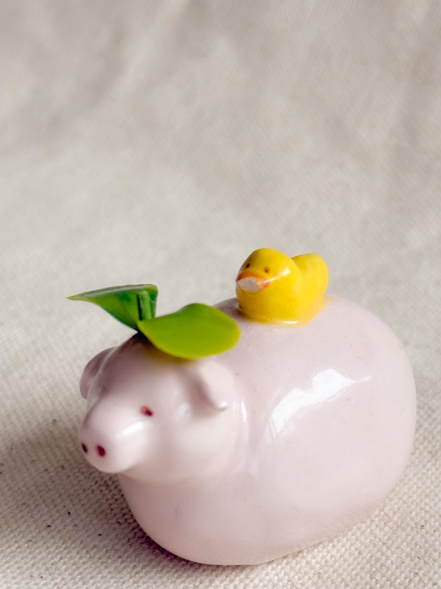 Piggy and Duckie Ceramic Desk Buddy