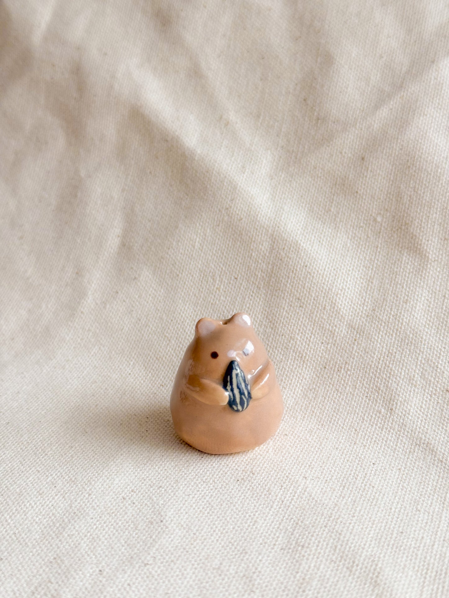 Beige Hamster Ceramic Desk Buddy