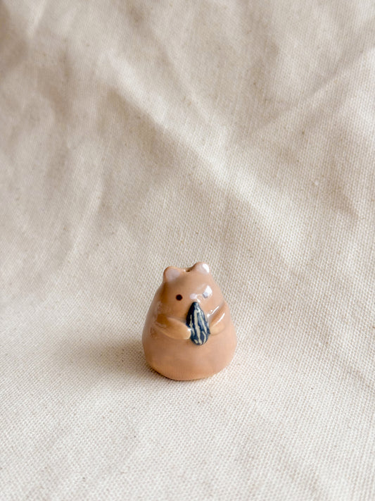 Beige Hamster Ceramic Desk Buddy