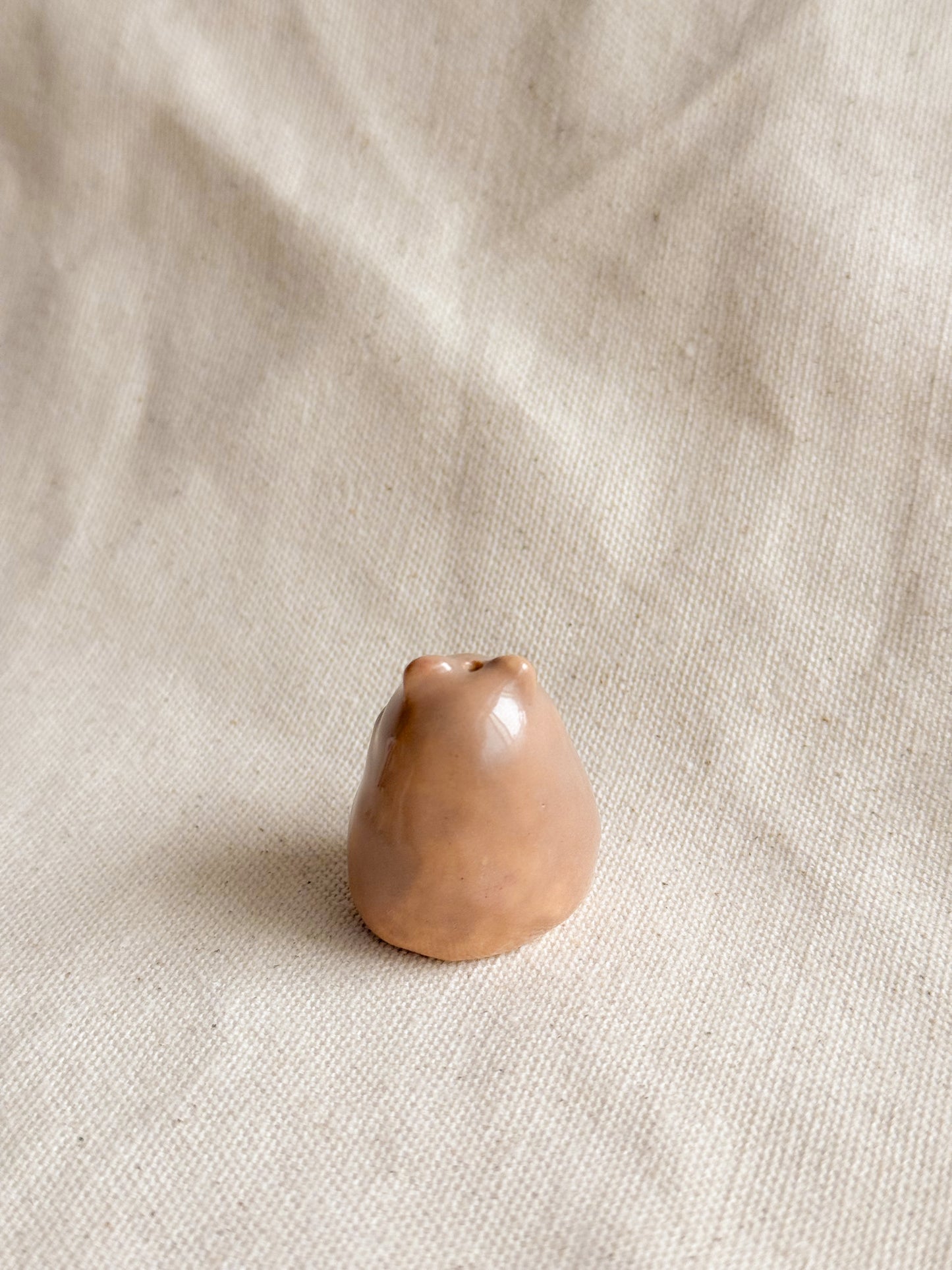 Beige Hamster Ceramic Desk Buddy