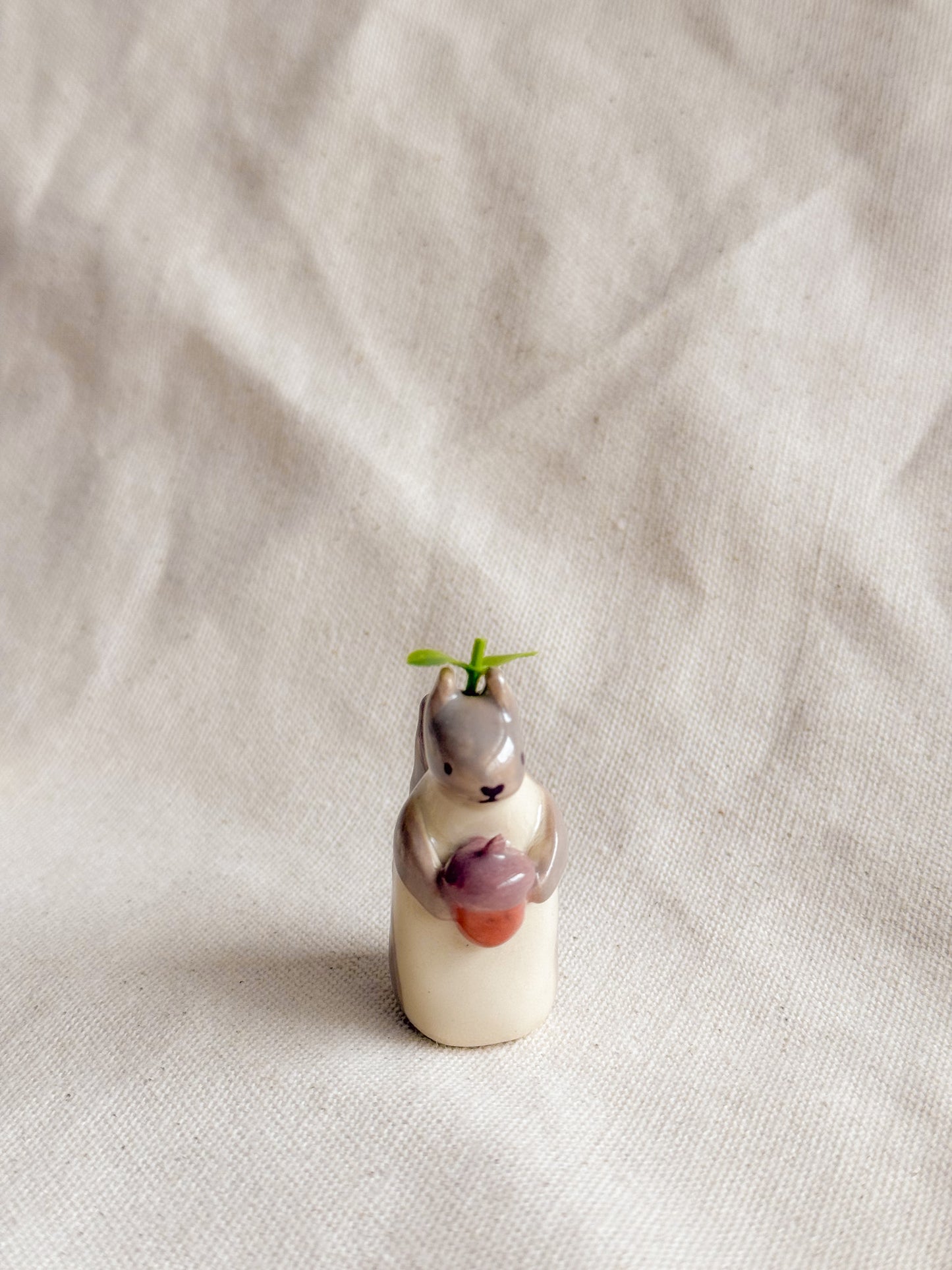 Acorn Squirrel Ceramic Desk Buddy