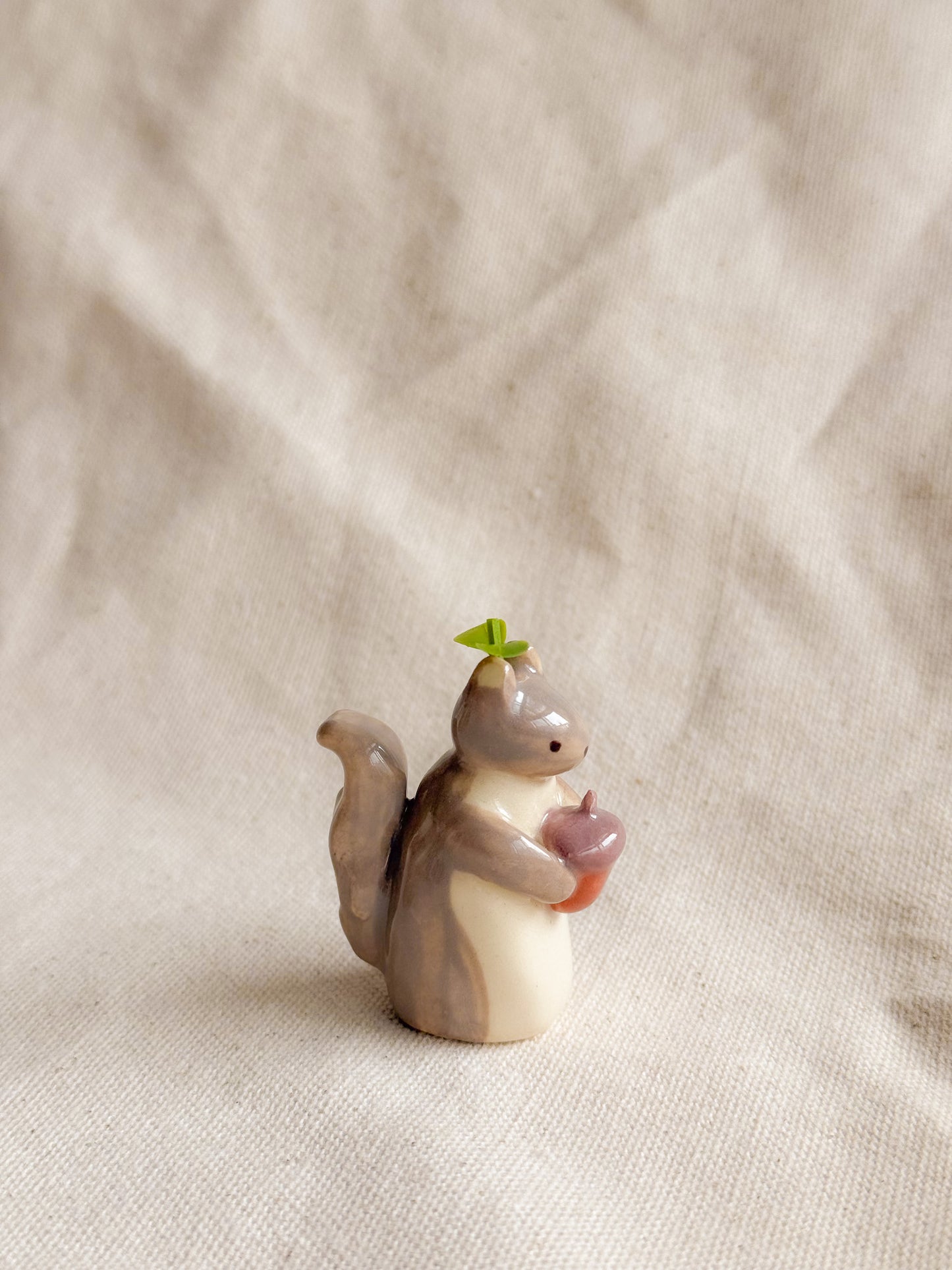 Acorn Squirrel Ceramic Desk Buddy