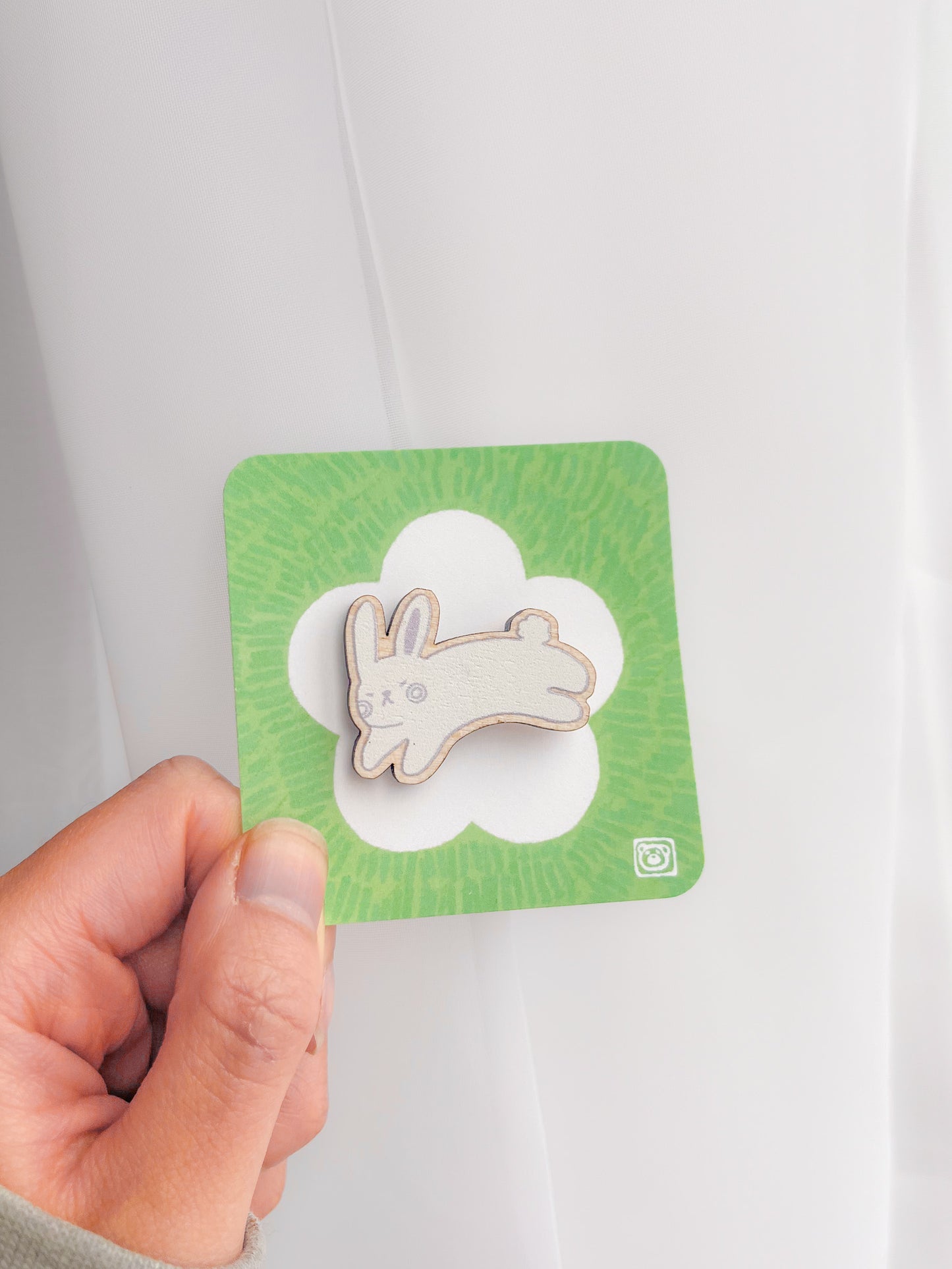 Little Bunny Wooden Pin image 1