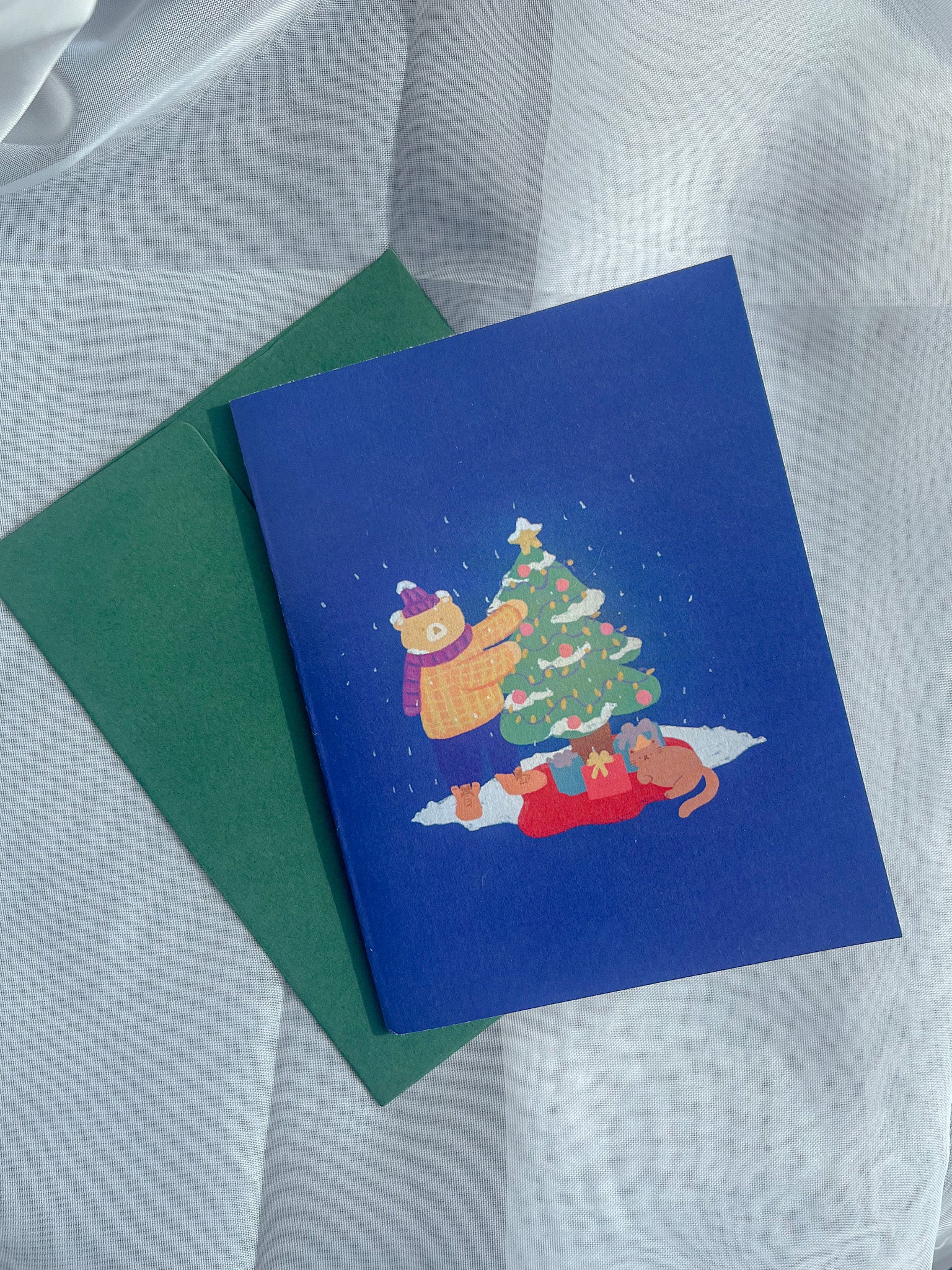 Decorating Xmas Tree Greeting Card image 0