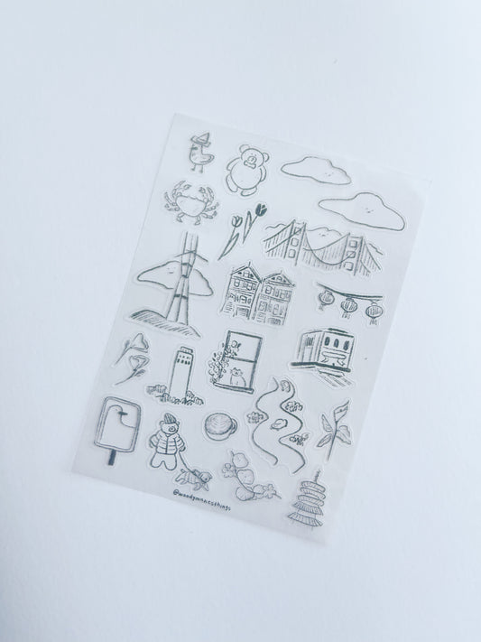 Clear Scribbly Deco Sticker Sheet image 4