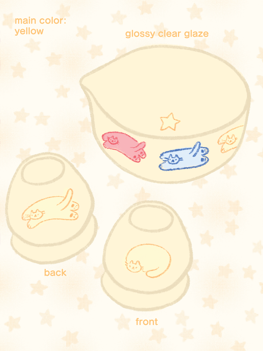 [PREORDER] Primary Cats Matcha Bowl + Whisk Holder