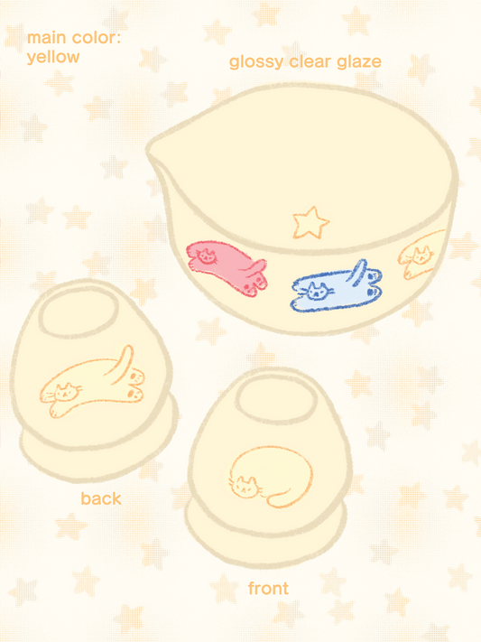 [PREORDER] Primary Cats Matcha Bowl + Whisk Holder